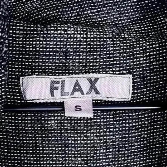 FLAX Women's Black and White Weave Sleeveless Duster/Long Vest SMALL - Picture 2 of 8